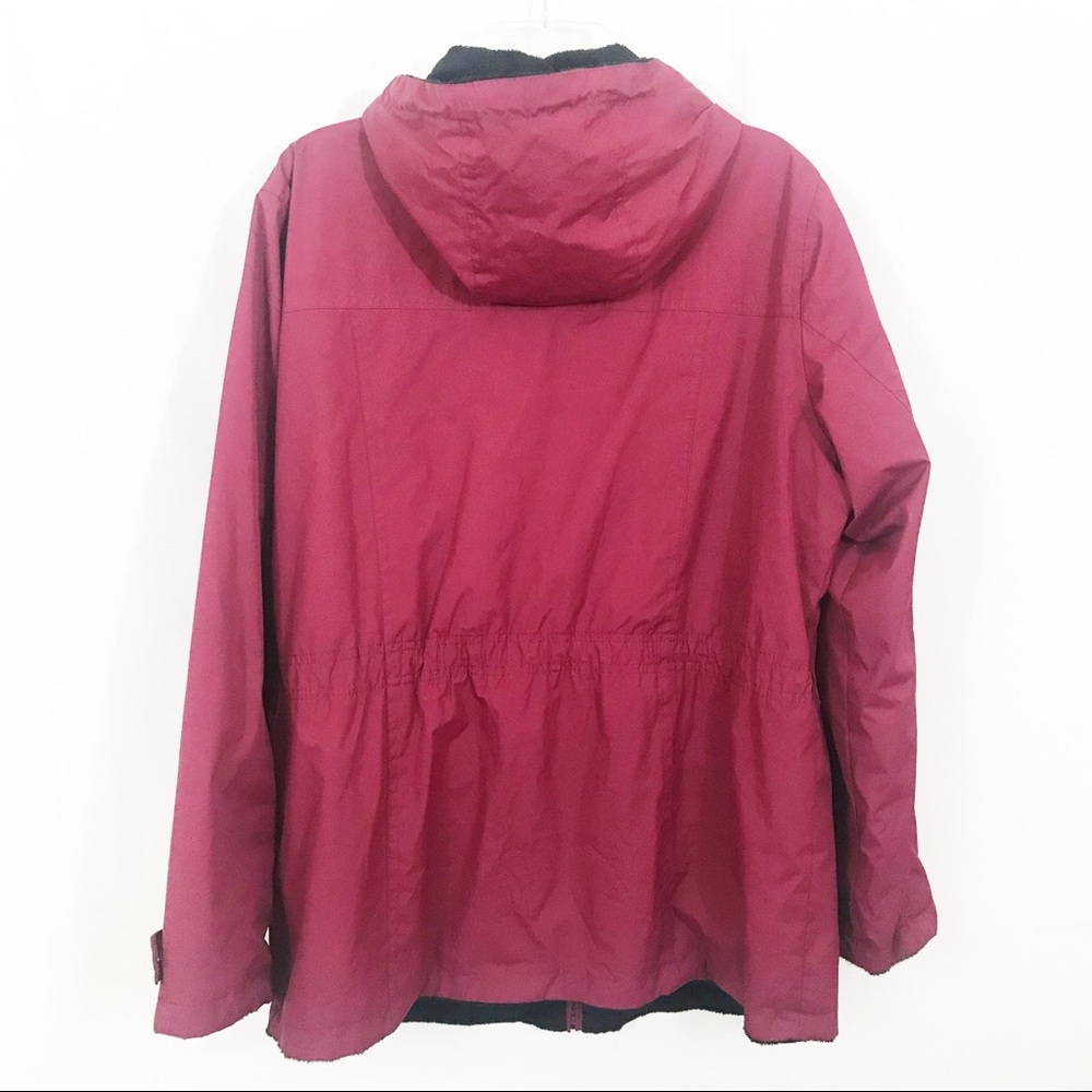 Maroon Lined Rain Jacket - image 2